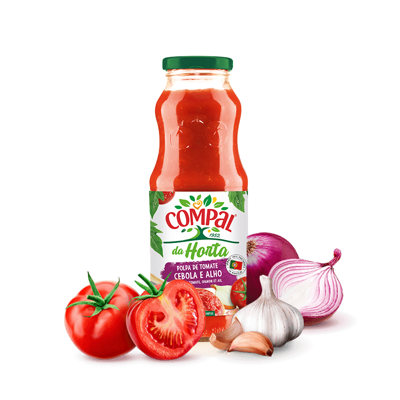 Polpa de tomate com cebola e alho